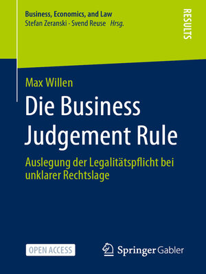 cover image of Die Business Judgement Rule